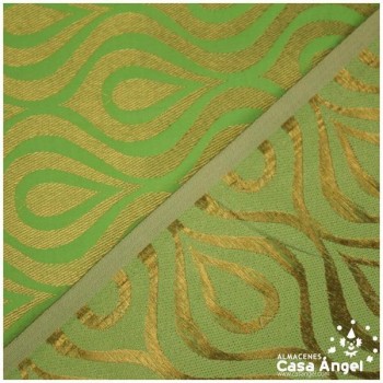 JACQUARD DE GOTAS Y ONDAS PISTACHO SERIE JAREGIN 150cm