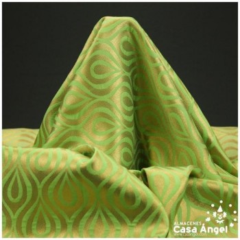 JACQUARD DE GOTAS Y ONDAS PISTACHO SERIE JAREGIN 150cm