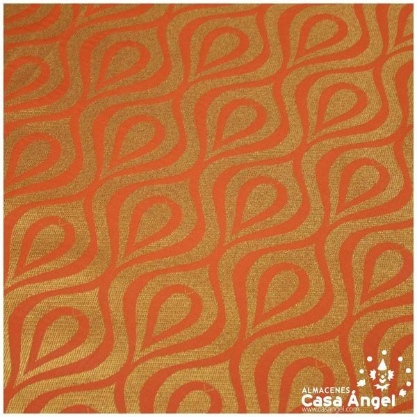 JACQUARD DE GOTAS Y ONDAS NARANJA SERIE JAREGIN 150cm