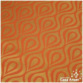 JACQUARD DE GOTAS Y ONDAS NARANJA SERIE JAREGIN 150cm