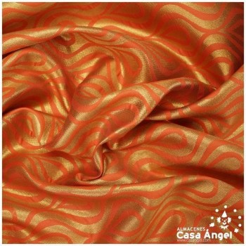 JACQUARD DE GOTAS Y ONDAS NARANJA SERIE JAREGIN 150cm
