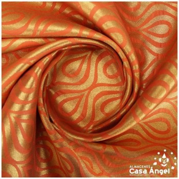 JACQUARD DE GOTAS Y ONDAS NARANJA SERIE JAREGIN 150cm