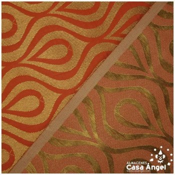 JACQUARD DE GOTAS Y ONDAS NARANJA SERIE JAREGIN 150cm