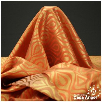 JACQUARD DE GOTAS Y ONDAS NARANJA SERIE JAREGIN 150cm