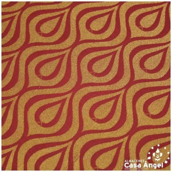 JACQUARD DE GOTAS Y ONDAS ROJO SERIE JAREGIN 150cm