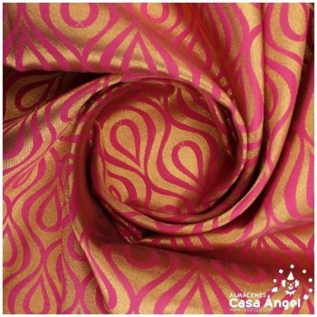 JACQUARD DE GOTAS Y ONDAS FUCSIA SERIE JAREGIN 150cm