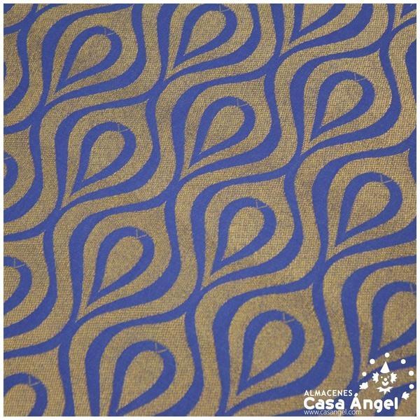 JACQUARD DE GOTAS Y ONDAS AZUL SERIE JAREGIN 150cm