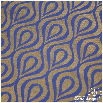 JACQUARD DE GOTAS Y ONDAS AZUL SERIE JAREGIN 150cm
