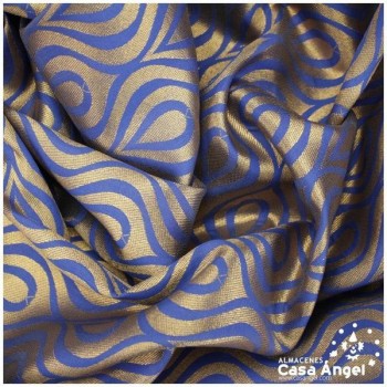 JACQUARD DE GOTAS Y ONDAS AZUL SERIE JAREGIN 150cm