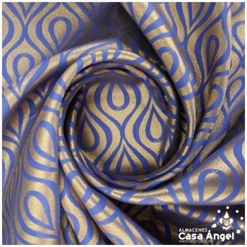 JACQUARD DE GOTAS Y ONDAS AZUL SERIE JAREGIN 150cm