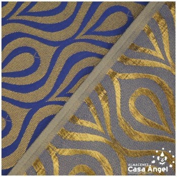JACQUARD DE GOTAS Y ONDAS AZUL SERIE JAREGIN 150cm
