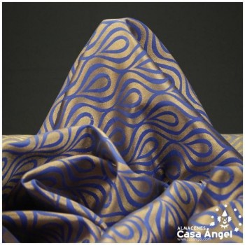 JACQUARD DE GOTAS Y ONDAS AZUL SERIE JAREGIN 150cm