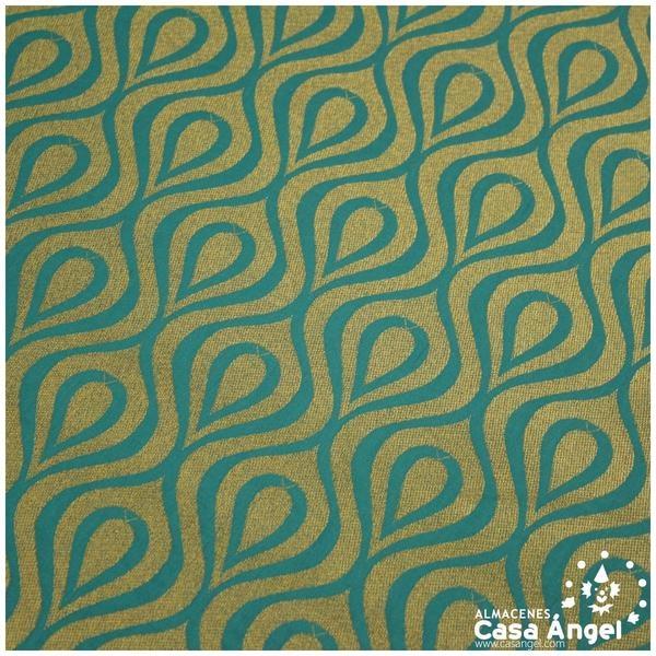 JACQUARD DE GOTAS Y ONDAS VERDE SERIE JAREGIN 150cm