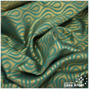 JACQUARD DE GOTAS Y ONDAS VERDE SERIE JAREGIN 150cm