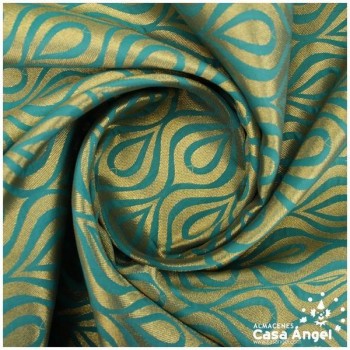 JACQUARD DE GOTAS Y ONDAS VERDE SERIE JAREGIN 150cm