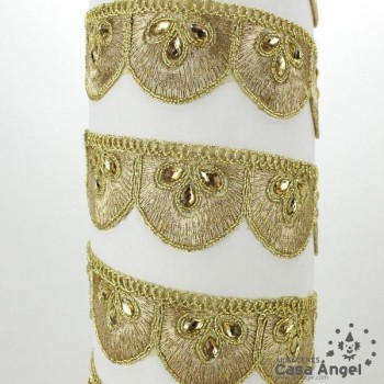 PASAMANERÍA RIBETE ESCUDOS APLIQUES STRASS 35mm