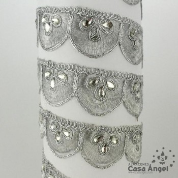 PASAMANERÍA RIBETE ESCUDOS APLIQUES STRASS 35mm