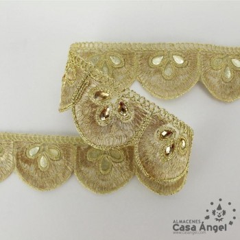 PASAMANERÍA RIBETE ESCUDOS APLIQUES STRASS 35mm