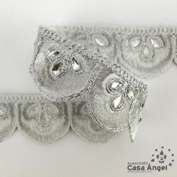 PASAMANERÍA RIBETE ESCUDOS APLIQUES STRASS 35mm