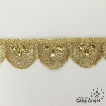 PASAMANERÍA RIBETE ESCUDOS APLIQUES STRASS 35mm
