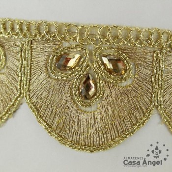 PASAMANERÍA RIBETE ESCUDOS APLIQUES STRASS 35mm