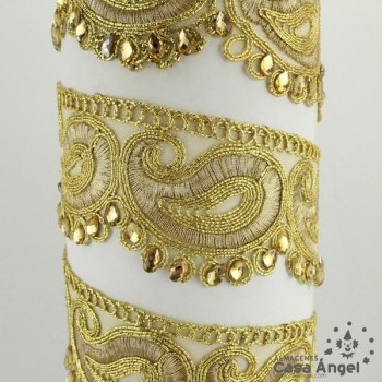 PASAMANERÍA BORDADO CACHEMIR PIEDRAS STRASS 55mm