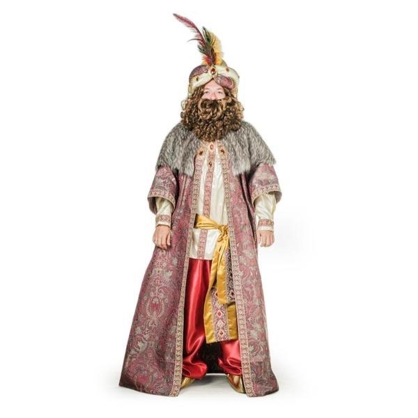 TRAJE REY MAGO GASPAR ADULTO EN TONO ROJO LUJO
