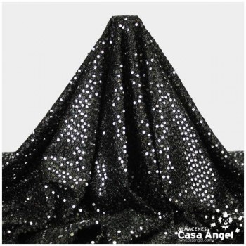 PUNTO DE RAFIA NEGRO CON LENTEJUELA PLATEADA SERIE PIGALLE 145cm