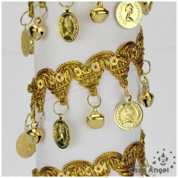 FLECO CASCABELES MONEDAS BORDADO PICOS 4cm