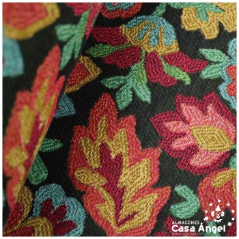 TEJIDO JACQUARD GOBELINO FLORAL SERIE FIORE MULTICOLOR 150cm