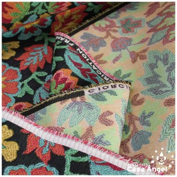 TEJIDO JACQUARD GOBELINO FLORAL SERIE FIORE MULTICOLOR 150cm