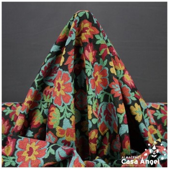 TEJIDO JACQUARD GOBELINO FLORAL SERIE FIORE MULTICOLOR 150cm