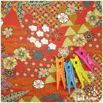 POPELÍN DE VISCOSA ESTAMPADO JAPONÉS ROJO CALDERA SERIE YIN 140cm