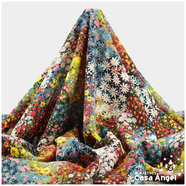 POPELÍN DE VISCOSA CON ESTAMPADO FLORAL SERIE ALICIA 140cm