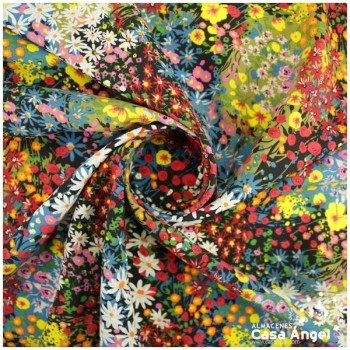 POPELÍN DE VISCOSA CON ESTAMPADO FLORAL SERIE ALICIA 140cm