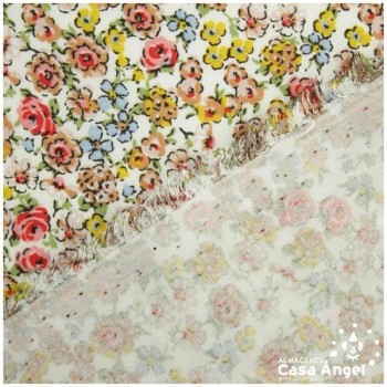 POPELÍN DE VISCOSA CON ESTAMPADO FLORAL POMELO SERIE JULIA 140cm