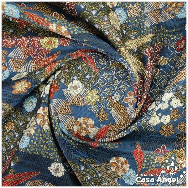 TEJIDO JACQUARD DE INSPIRACIÓN JAPONESA AZUL NOCHE SERIE YANG 140cm