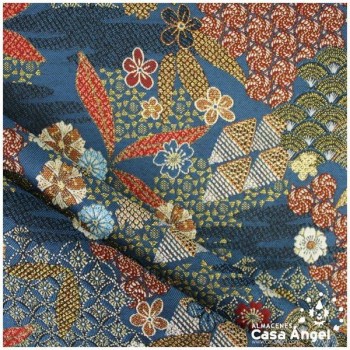 TEJIDO JACQUARD DE INSPIRACIÓN JAPONESA AZUL NOCHE SERIE YANG 140cm