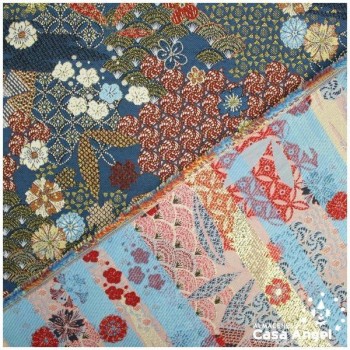TEJIDO JACQUARD DE INSPIRACIÓN JAPONESA AZUL NOCHE SERIE YANG 140cm