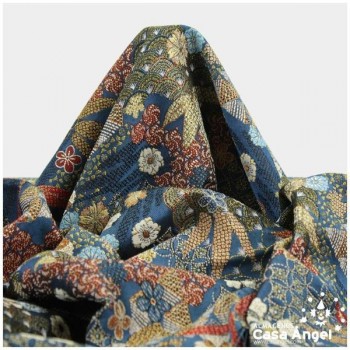 TEJIDO JACQUARD DE INSPIRACIÓN JAPONESA AZUL NOCHE SERIE YANG 140cm