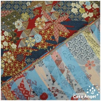 TEJIDO JACQUARD DE INSPIRACIÓN JAPONESA ROJO SANGRE SERIE YANG 140cm