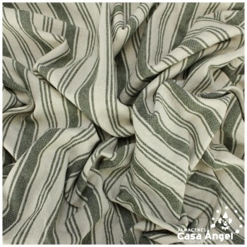 TEJIDO DE ALGODÓN A RAYAS KAKI SERIE TSUKI 150cm
