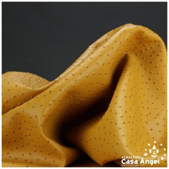 CUERO ARTIFICIAL DE AVESTRUZ AMARILLO CURRY SERIE CAMELUS 140cm