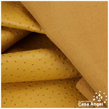 CUERO ARTIFICIAL DE AVESTRUZ AMARILLO CURRY SERIE CAMELUS 140cm