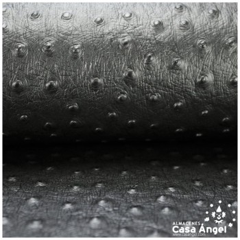 CUERO ARTIFICIAL DE AVESTRUZ NEGRO SERIE CAMELUS 140cm