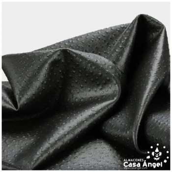 CUERO ARTIFICIAL DE AVESTRUZ NEGRO SERIE CAMELUS 140cm