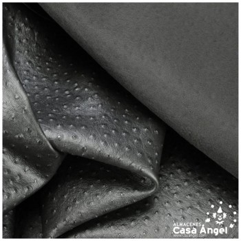 CUERO ARTIFICIAL DE AVESTRUZ NEGRO SERIE CAMELUS 140cm