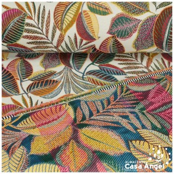 TEJIDO JACQUARD ESTAMPADO TROPICAL SERIE CACAO 140cm