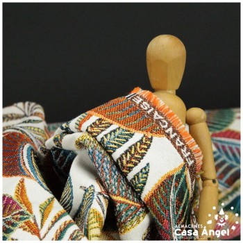 TEJIDO JACQUARD ESTAMPADO TROPICAL SERIE CACAO 140cm