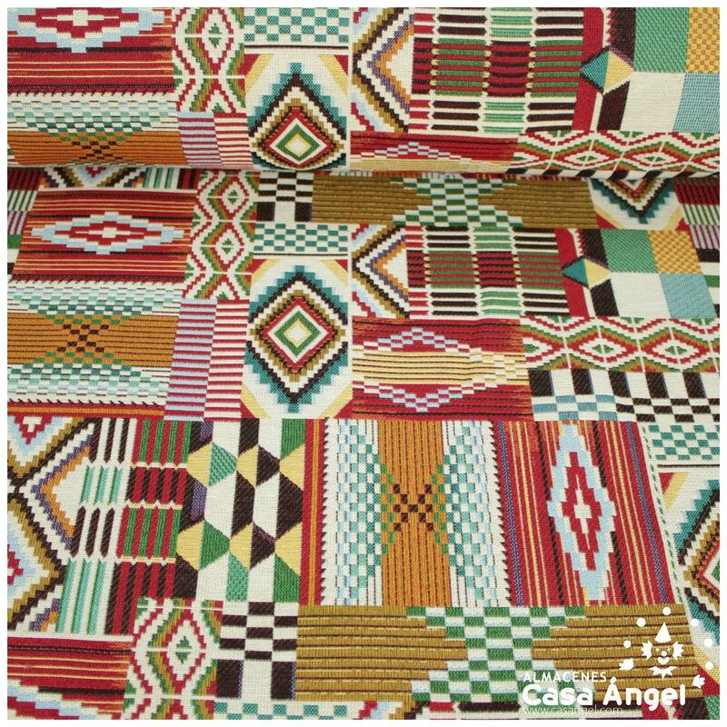 GOBELINO JACQUARD ÉTNICO MULTICOLOR 160cm